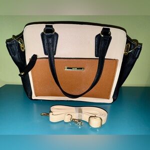 Nine West large leather Elegant Brown and Black Women's Handbag